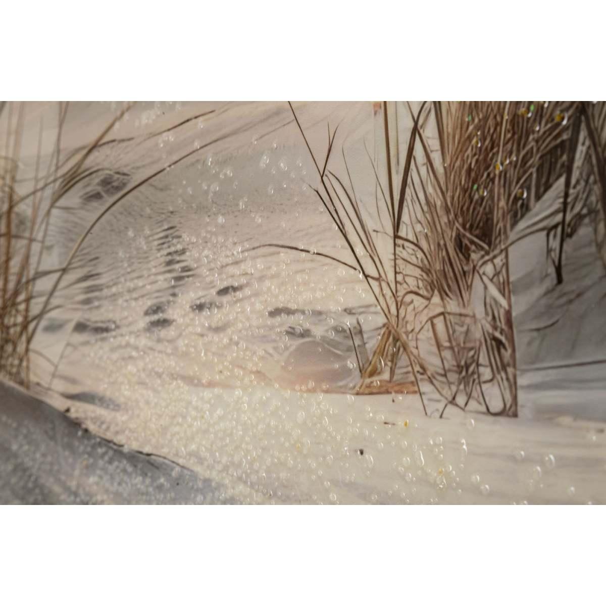 Stampa dipinta su tela laccata beach c/cornice -a- cm 152x4x52