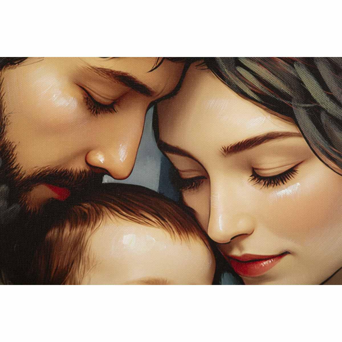 Stampa dipinta su tela laccata nativita' c/cornice cm 122x4x82