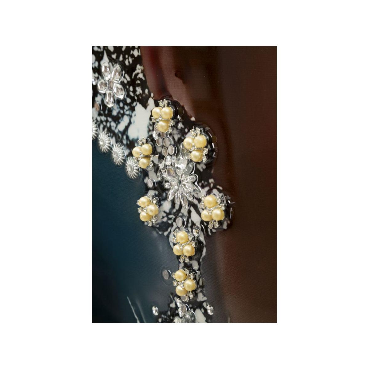 Stampa dipinta su tela laccata orleans -a- cm 102x4,5x152