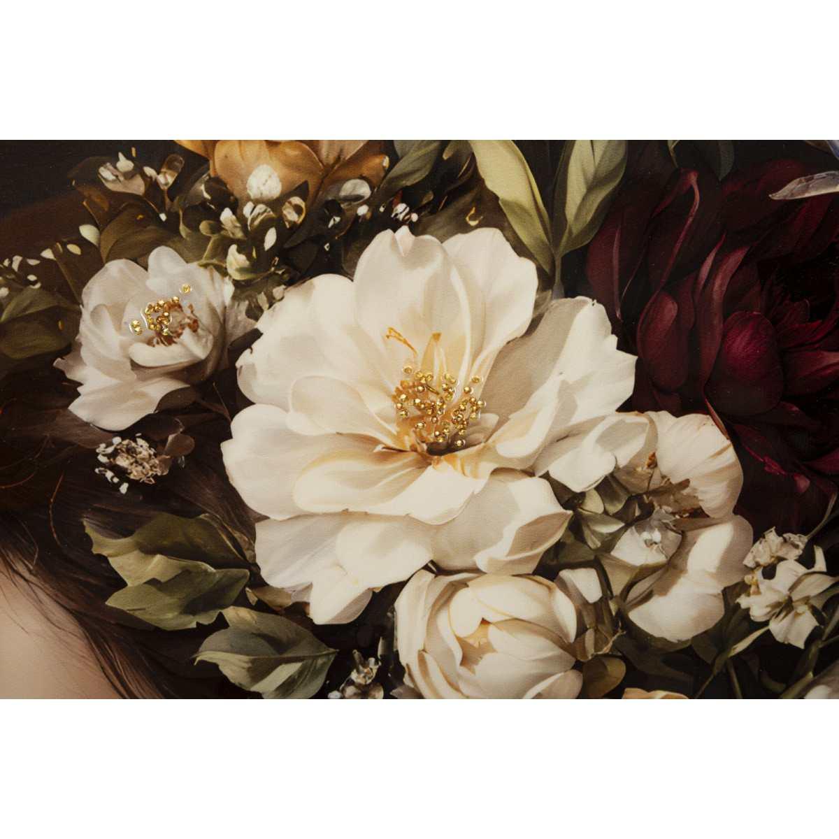 Stampa dipinta su tela laccata persian c/cornice -b- cm 62x3,5x92