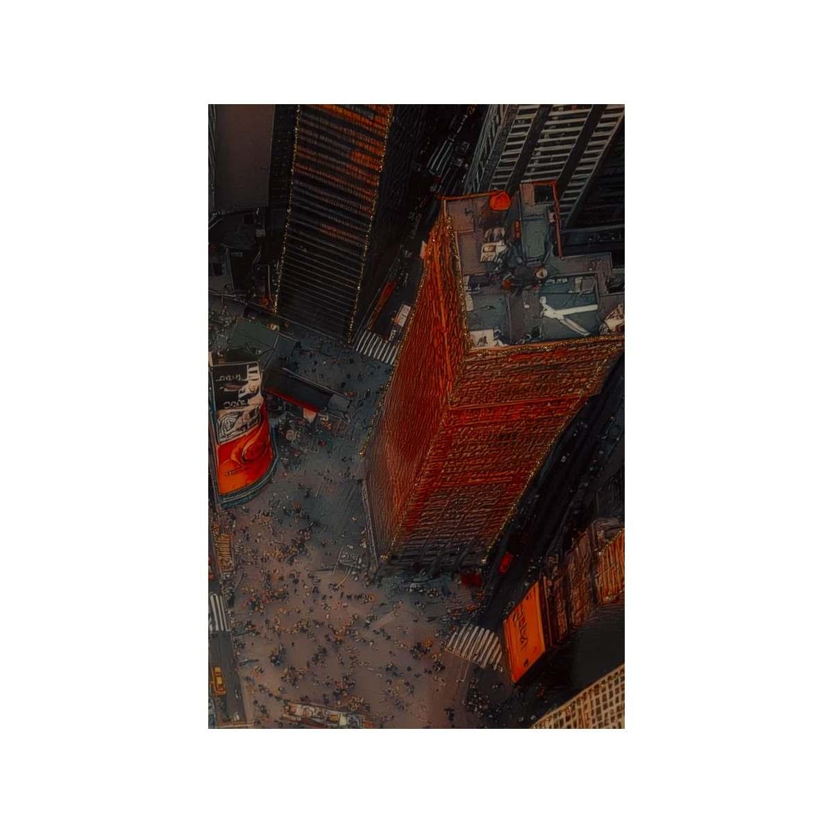 Stampa su tela laccata new york  c/cornice -b- cm 72x4x102