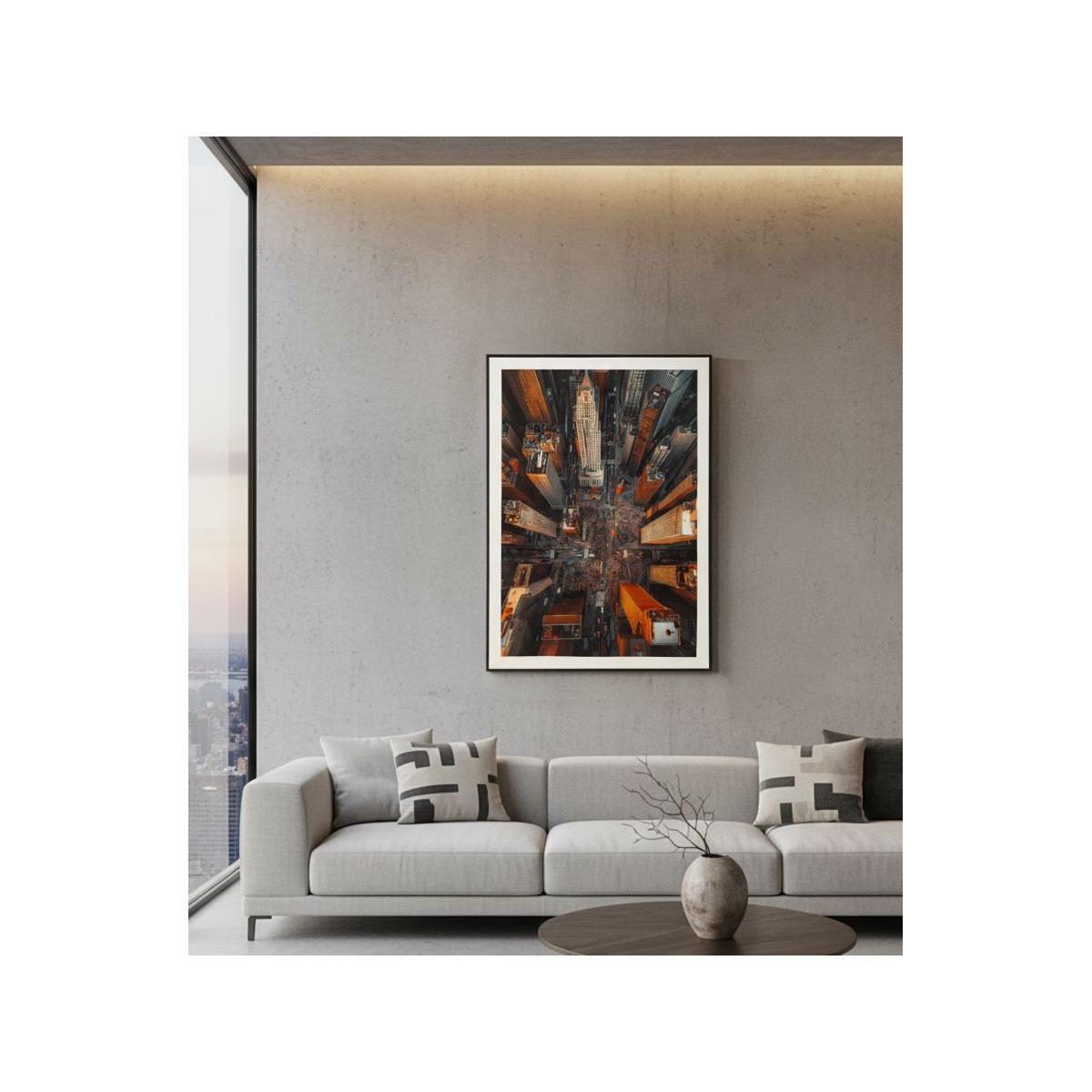 Stampa su tela laccata new york  c/cornice -b- cm 72x4x102