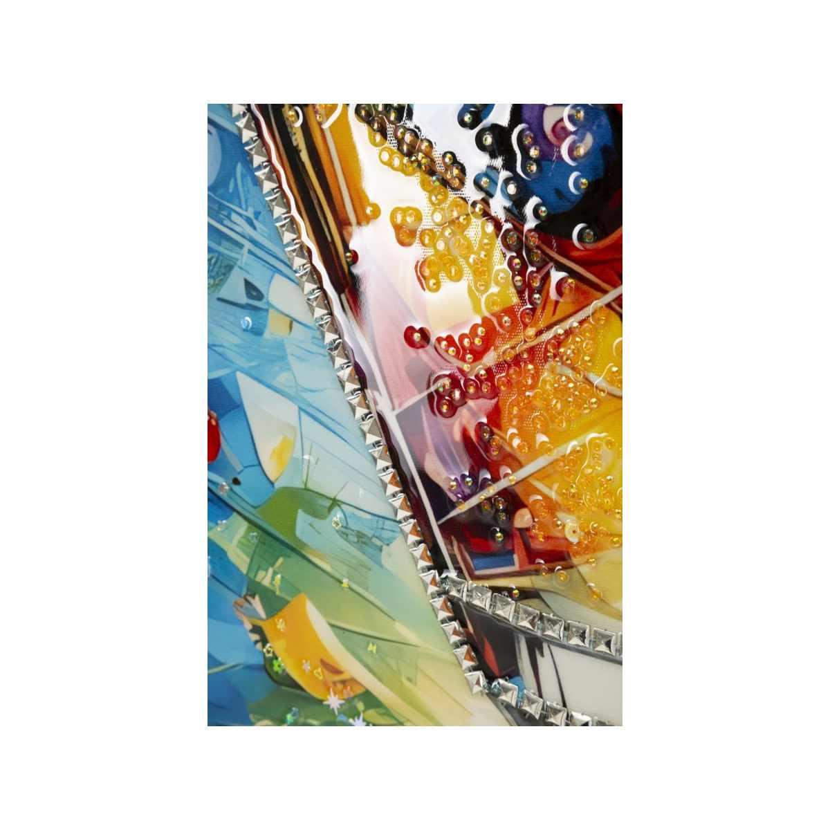 Stampa decorata su tela laccata c/cornice cocktail -a- cm 62x3,5x92