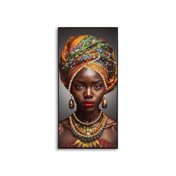 Stampa decorata su tela laccata c/cornice maya cm 60x4x120