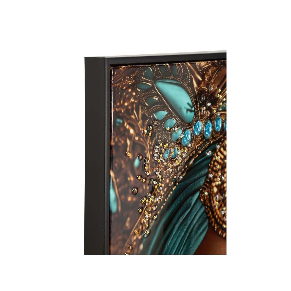 Stampa decorata su tela laccata c/cornice maya cm 50x3,5x100