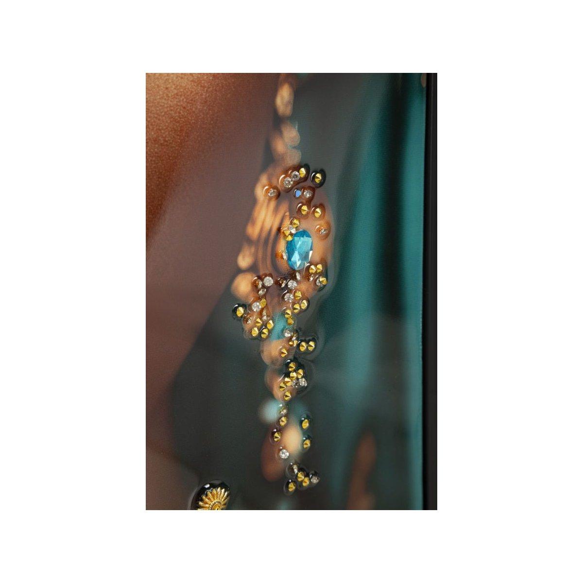 Stampa decorata su tela laccata c/cornice maya cm 50x3,5x100