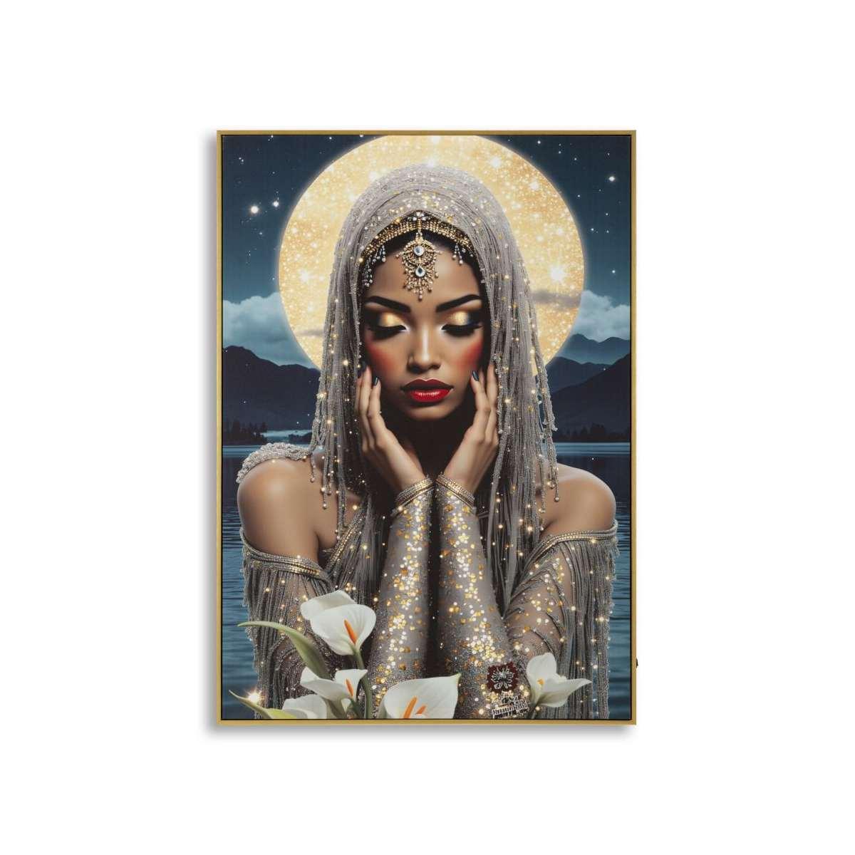 Stampa c/led su tela laccata c/cornice venus cm 70x4x100 alimentazione batterie