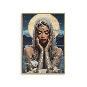 Stampa c/led su tela laccata c/cornice venus cm 70x4x100 alimentazione batterie