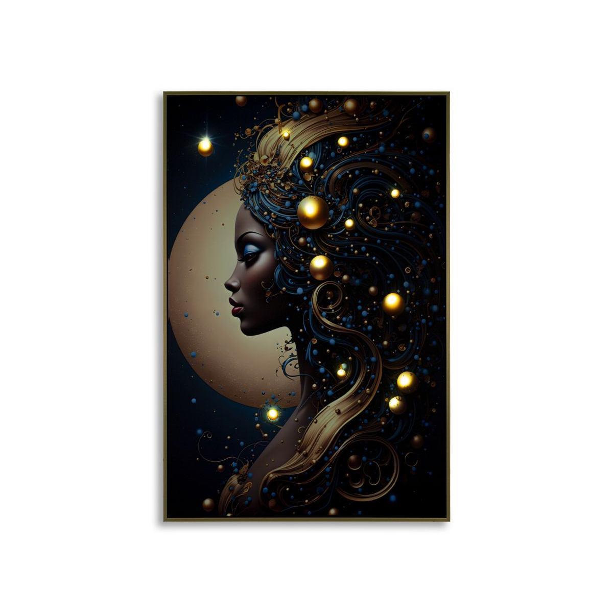 Stampa c/led su tela laccata c/cornice minerva -b- cm 60x3,5x90 alim. batterie