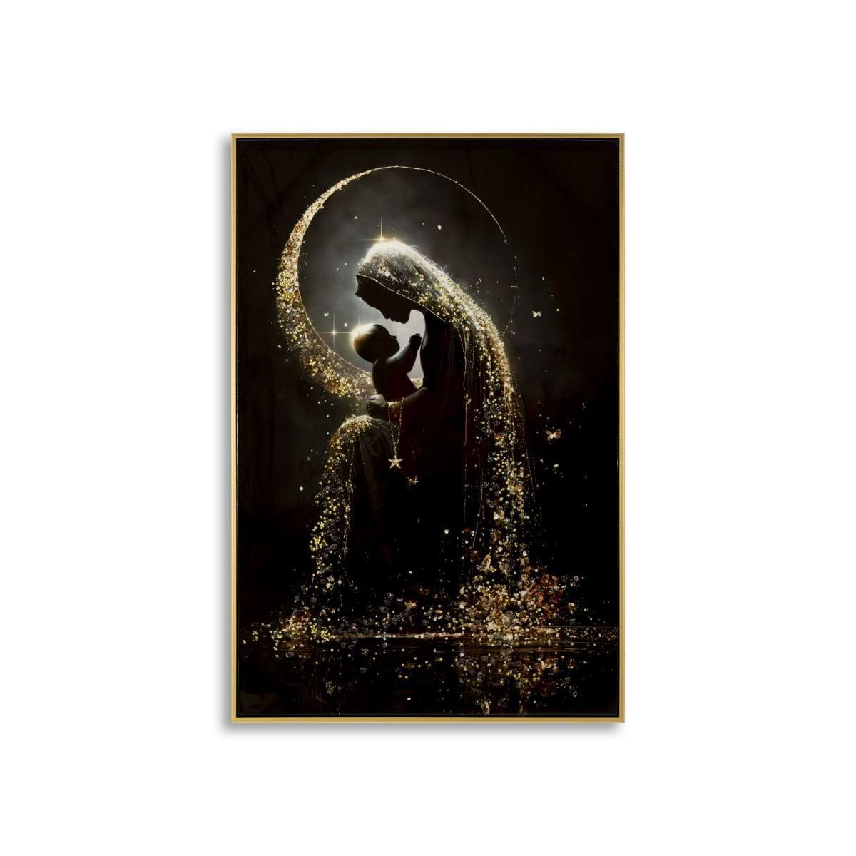 Stampa decorata su tela laccata c/cornice maternity -a- cm 60x3,5x90