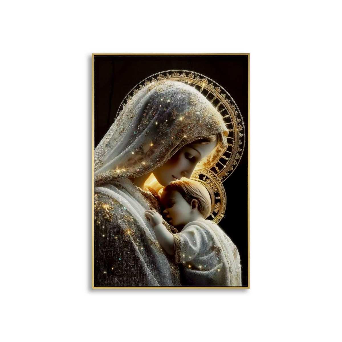 Stampa decorata su tela laccata c/cornice maternity -c- cm 60x3,5x90