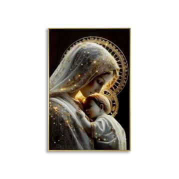 Stampa decorata su tela laccata c/cornice maternity -c- cm 60x3,5x90