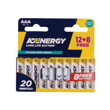 Set 20 pile ministilo aaa 1,5v alcaline