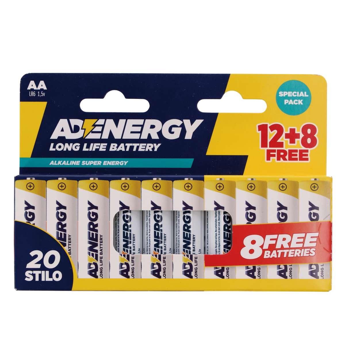 Set 20 pile stilo AA 1,5V alcaline