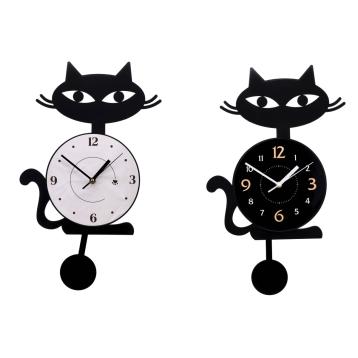 Orologio a pendolo in plastica da parete gatto 25,5x37 cm