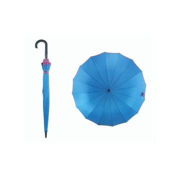 Ombrello automatico con bordino e fusto nero Blue Drop