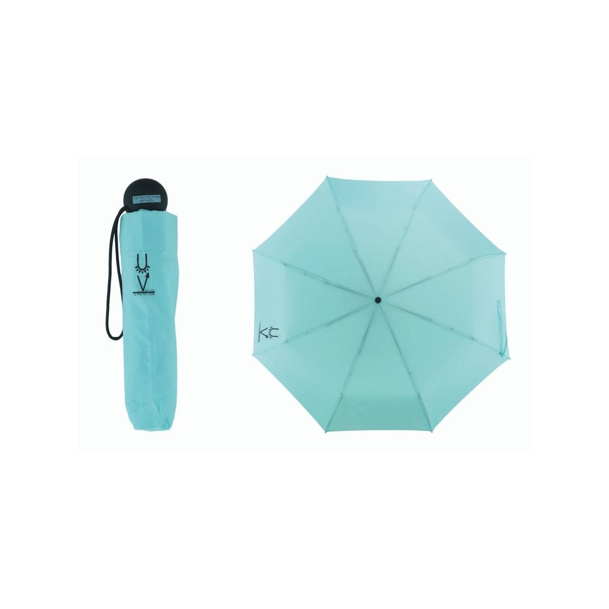 Ombrello manuale mini tinta unita protezione dai raggi uv UPF50 Blue Drop