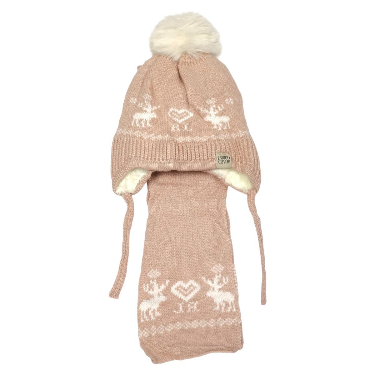 Set bimbo coordinato sciarpa e berretto in acrilico e viscosa Enrico Coveri