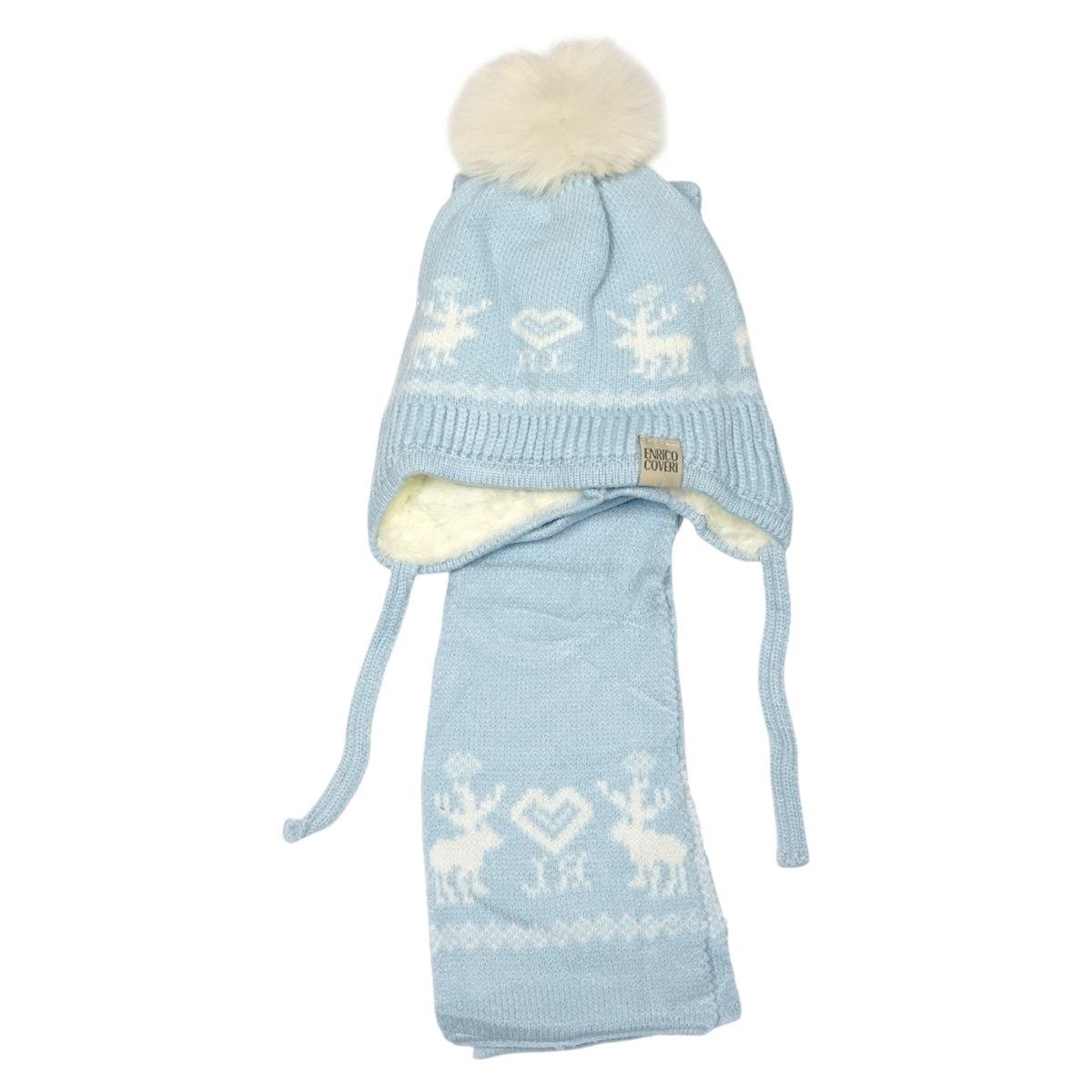 Set bimbo coordinato sciarpa e berretto in acrilico e viscosa Enrico Coveri