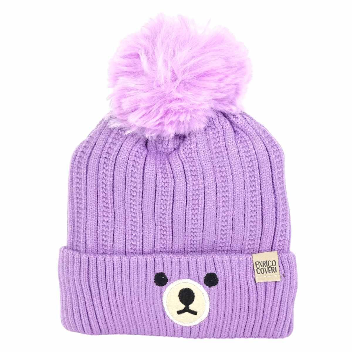 Set bimbo coordinato sciarpa e berretto in acrilico orsetto Enrico Coveri