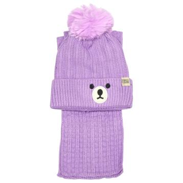 Set bimbo coordinato sciarpa e berretto in acrilico orsetto Enrico Coveri