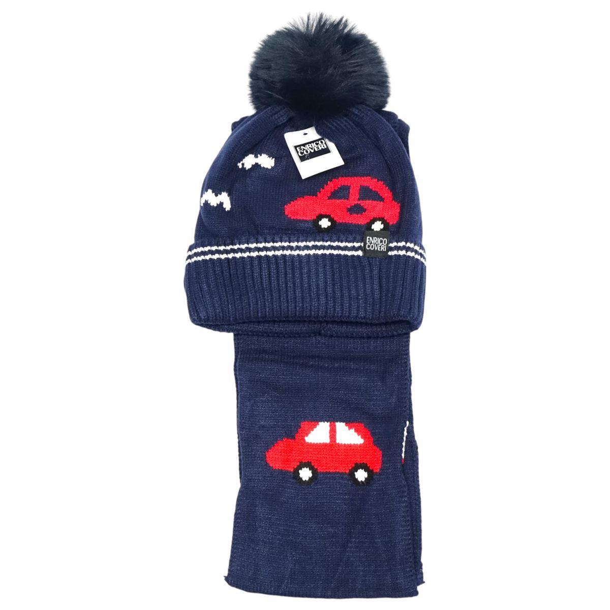 Set bimbo coordinato sciarpa e berretto in acrilico Enrico Coveri