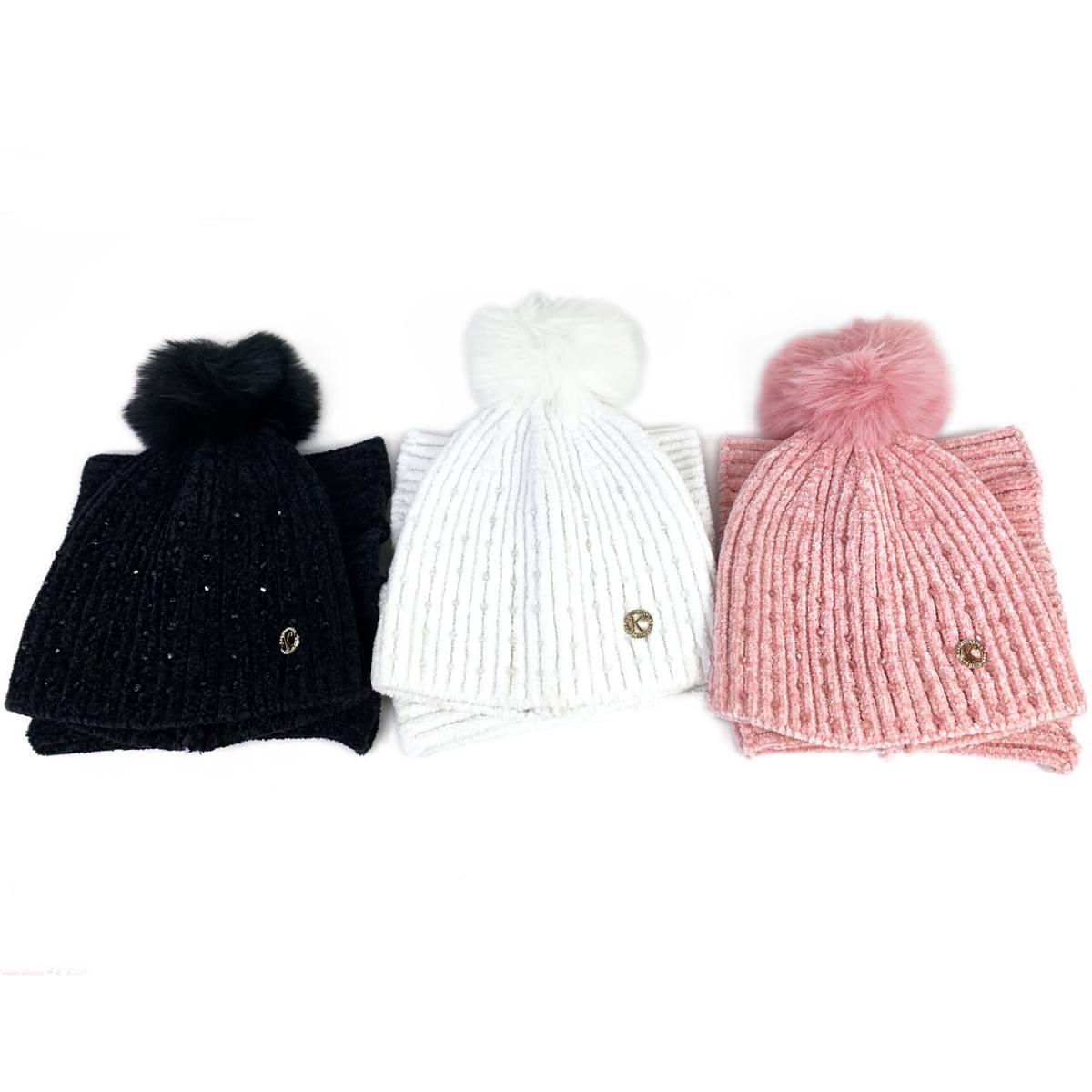 Completino bimba scaldacollo e cappellino corallina Le Kikke