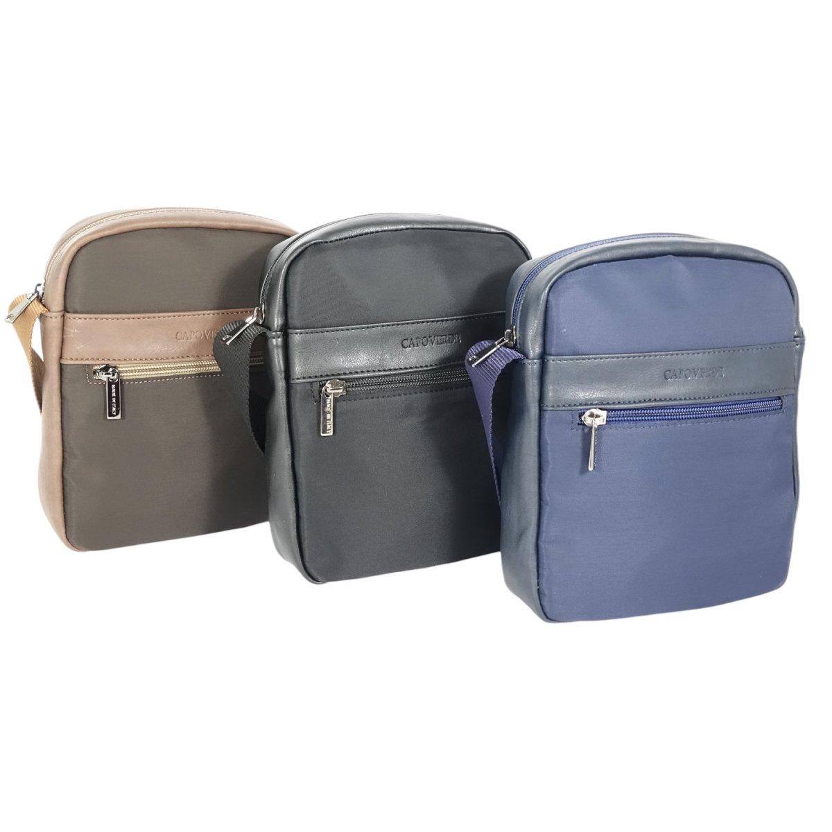 Tracolla uomo in ecopelle e tessuto tecnico Capoverde Made in Italy