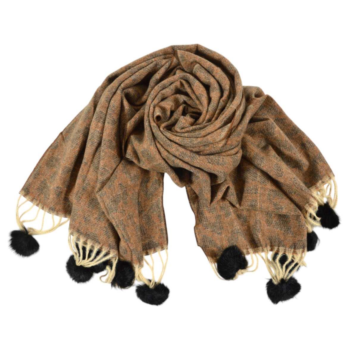 Sciarpa donna leopardata con pon pon Romeo Gigli Milano