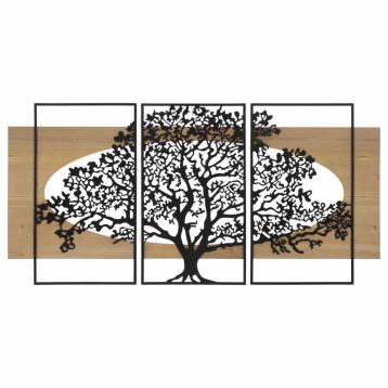 Pannello da muro tree ferro e wood set 3pz cm 176x2x90 (63x2x90-50x2x90)