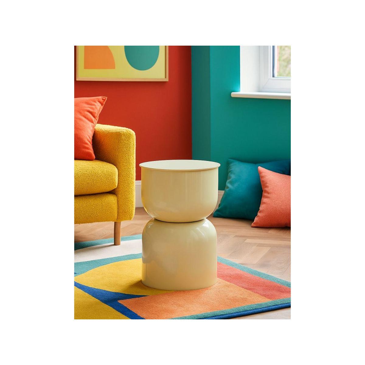 Tavolinetto in metallo oyi crema cm Ø 31x46