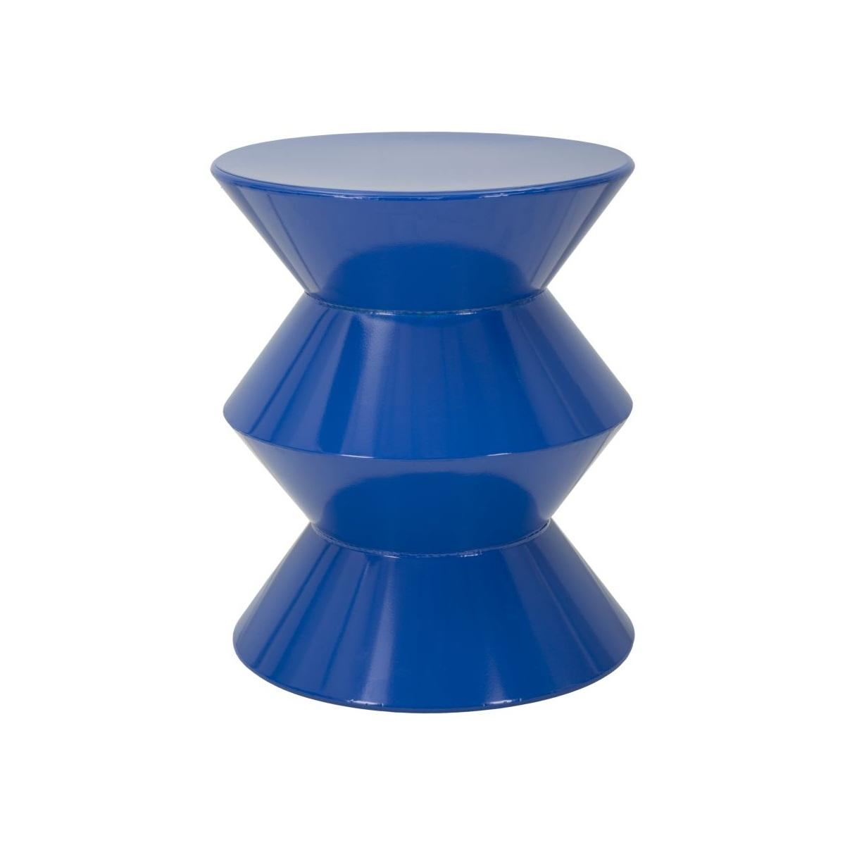 Tavolinetto in metallo zag blu cm Ø 37,5x45