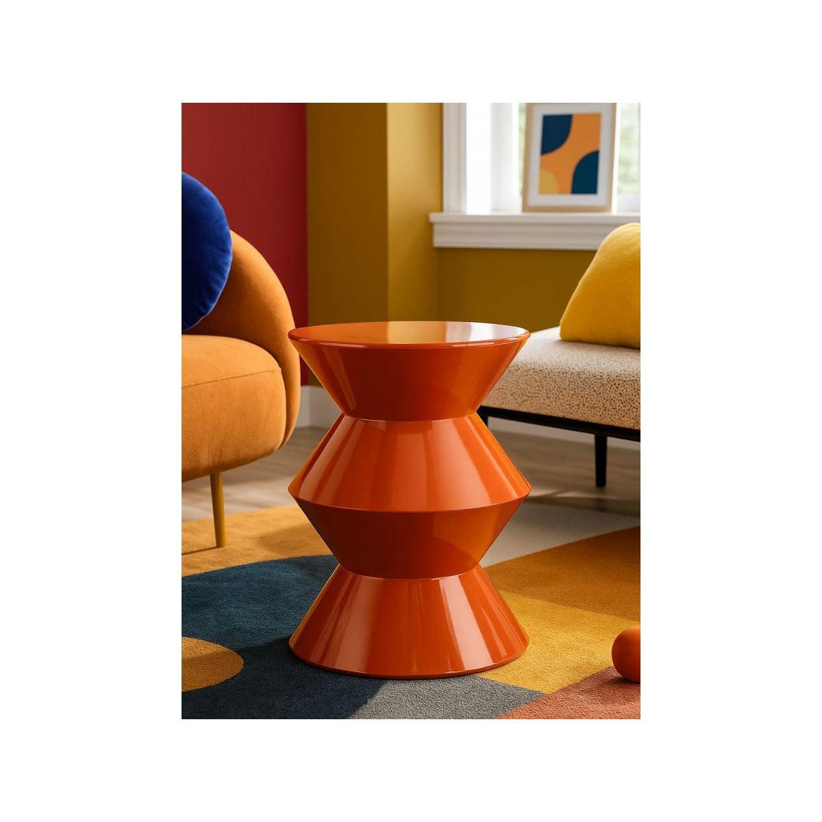 Tavolinetto in metallo zag arancione cm Ø 37,5x45