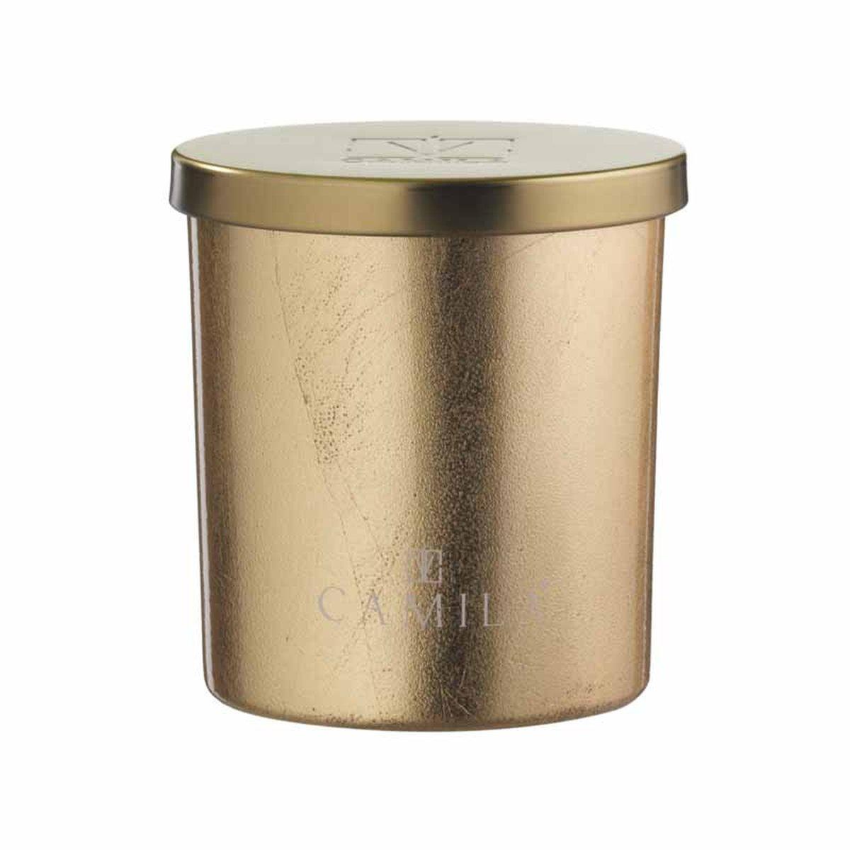 Candela profumata Capri Lux 140 gr. fragranza limone e zenzero 7,5 x h.8 cm Camila