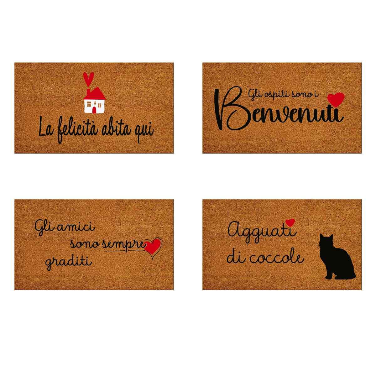 Zerbino ingresso in cocco scritte divertenti 40x70 cm