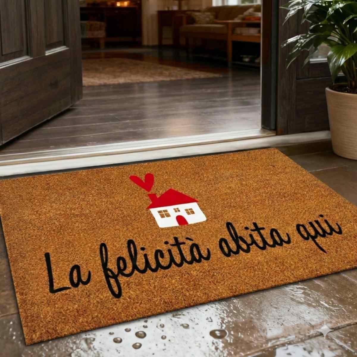 Zerbino ingresso in cocco scritte divertenti 40x70 cm