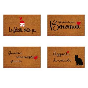 Zerbino ingresso in cocco scritte divertenti 40x70 cm