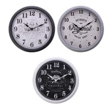 Orologio da parete in plastica con scritte stile vintage 30,5 cm
