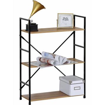 Mensoliera in acciaio con 3 ripiani in mdf 59x24x h.80 cm