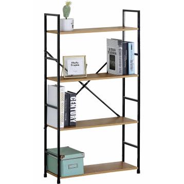 Mensoliera in acciaio con 4 ripiani in mdf 59x24x h.112 cm