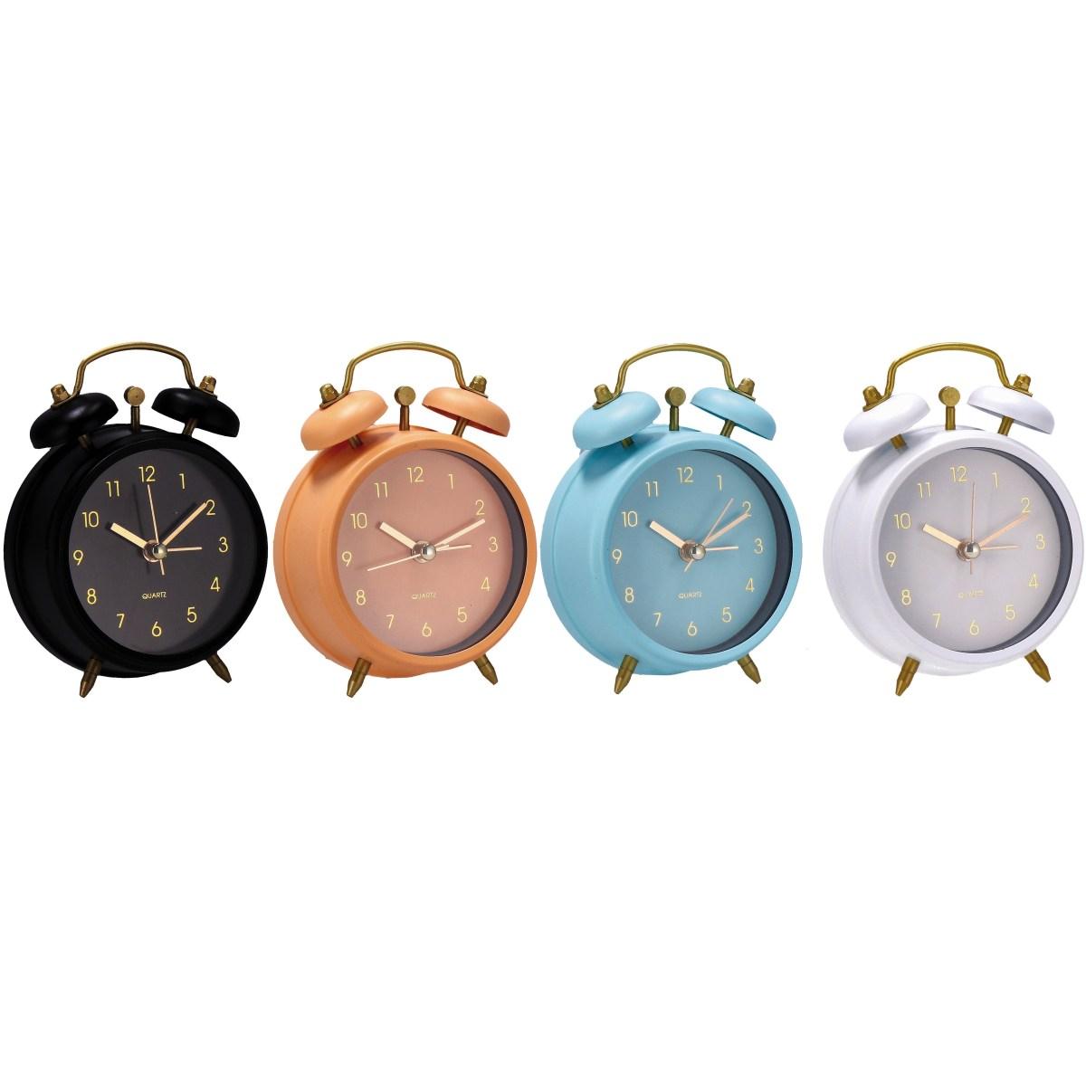 Orologio sveglia in ferro colori pastello 8,5x4x12 cm