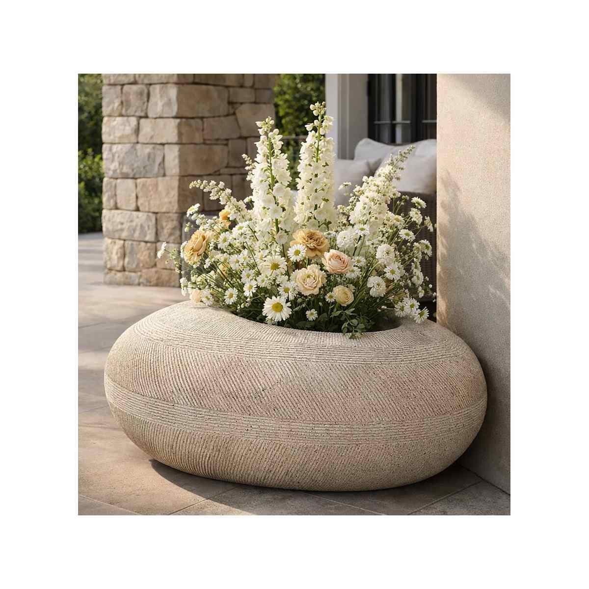 P/vaso da esterno stone cm 78,5x56x33,5 (apertura cm Ø 28)