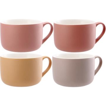 Tazza Jumbo in porcellana tinta unita rigato 700ml d.12,5x h.8,5 cm