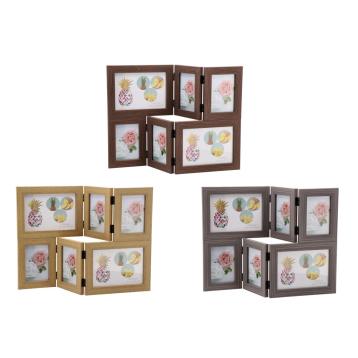 Portafoto da tavolo pieghevole in mdf per 6 foto 46,5x32,5 cm