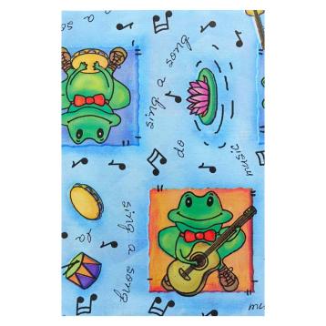 100 bustine metallizzate fantasia rana sfondo azzurro 10x14 cm