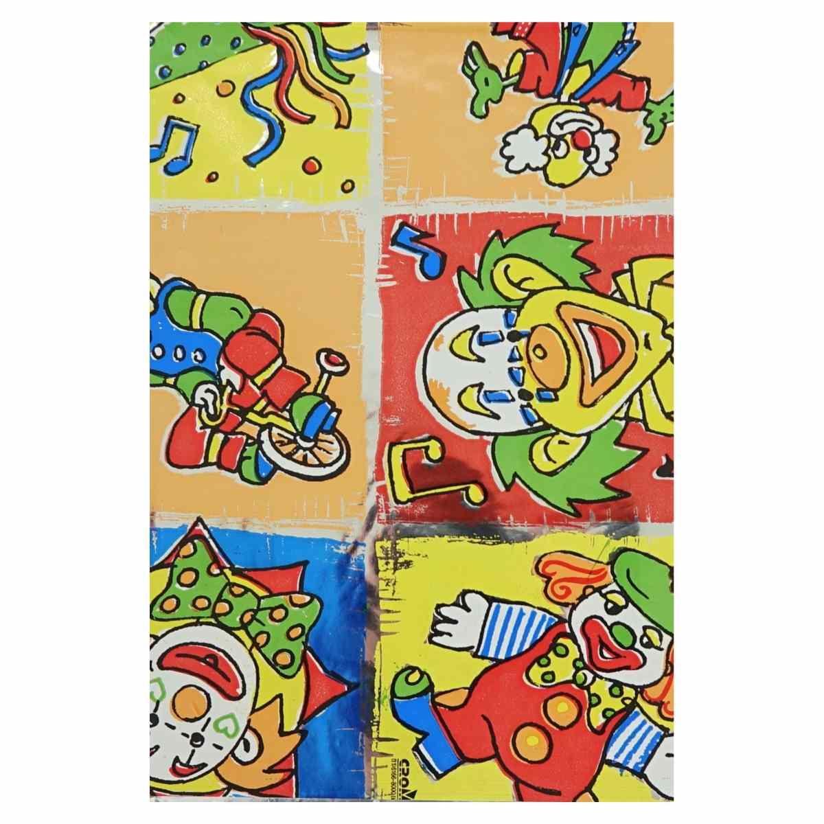 100 bustine metallizzate fantasia clown 10x14 cm