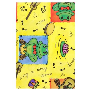 100 bustine metallizzate fantasia rana sfondo giallo 10x14 cm