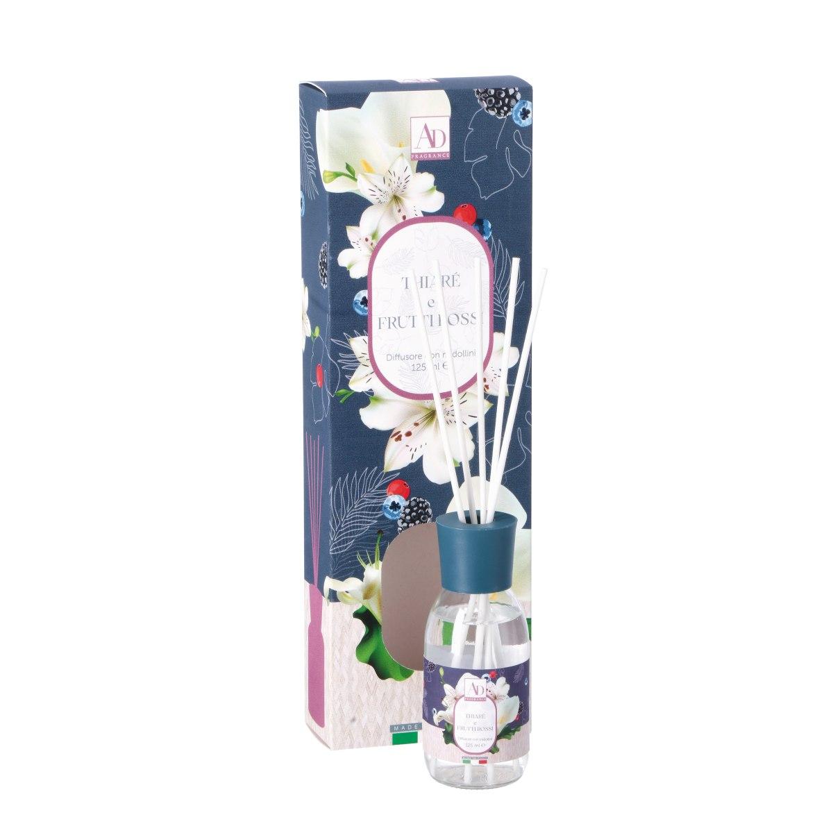 Diffusore di fragranza con midollini tiarè e frutti rossi 125 ml