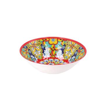 Ciotola in melamina decorato stile maioliche siciliane Rian d.28x h.9 cm