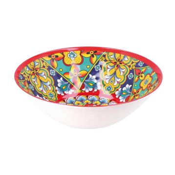 Ciotola in melamina decorato stile maioliche siciliane Rian d.36x h.12 cm